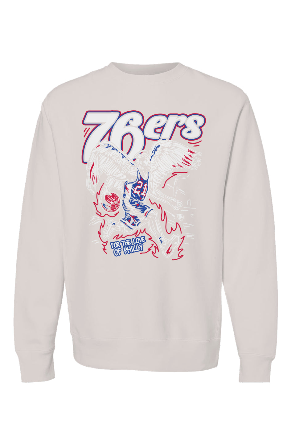 76ers Premium Heavyweight Cross Grain Crewneck